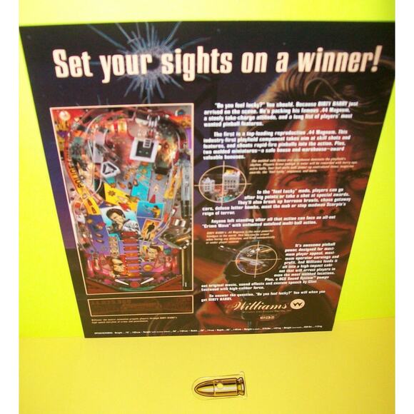 Dirty Harry Clint Eastwood Pinball Flyer & Plastic Promo Keychain 1995 - Picture 2 of 2